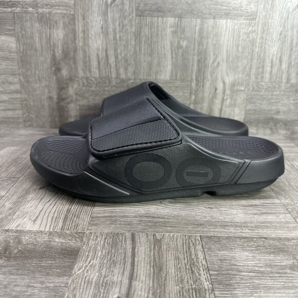 OOFOS OOahh Sport Flex Women's 10/EURO 41 Black Slides - Picture 2 of 8
